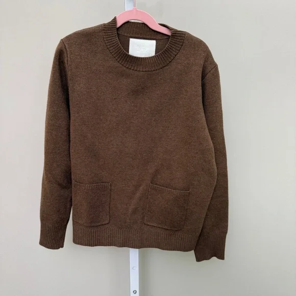 Zara Brown Crewneck Top with Textured kids sweater size 9-10 - Picture 2 of 4